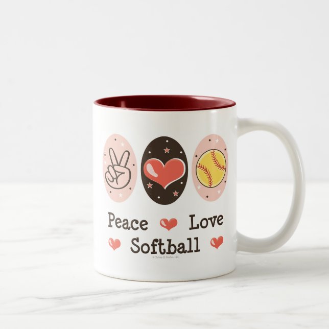 2 Couleurs Tasse du base-ball d'amour de paix (Droit)