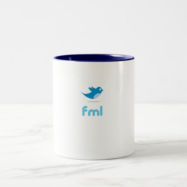 2 Couleurs Tasse du gazouillement "FML" (Centre)