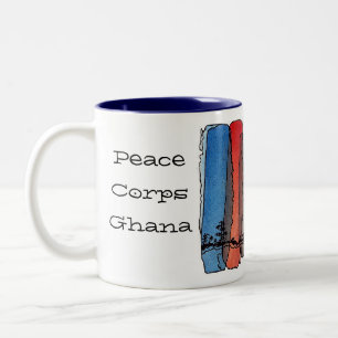 2 Couleurs Tasse du Ghana de corps de paix