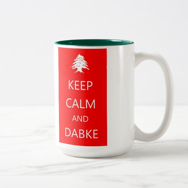 2 Couleurs Tasse du Liban GARDEZ de CALME et de DABKE ~ (Droit)