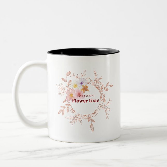 2 Couleurs Tasse du matin temps des fleurs (Gauche)