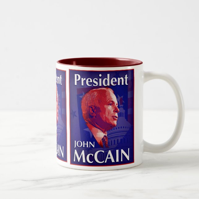 2 Couleurs Tasse du Président John McCain (Droit)