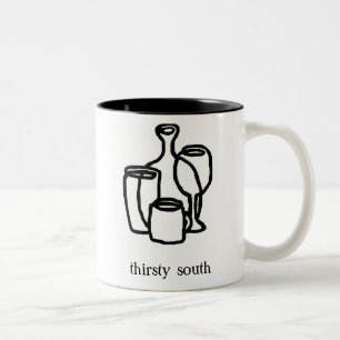 2 Couleurs Tasse du sud assoiffée de logo