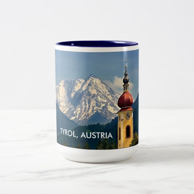 2 COULEURS TASSE DU TYROL   AUTRICHE COFFEE/TEA (Centre)