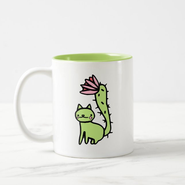 2 Couleurs Tasse d'usine de chat de cactus (Gauche)