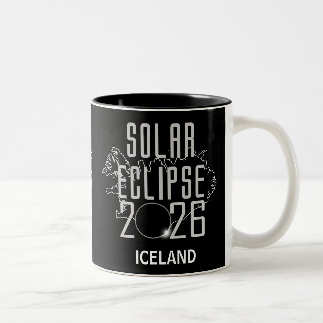2 Couleurs Tasse Éclipse Solaire 2026 Islande (Droit)