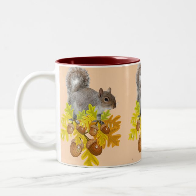 2 Couleurs Tasse Écureuil Glands (Gauche)
