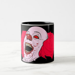 2 Couleurs tasse effrayante de clown