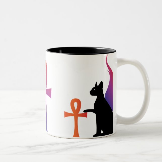 2 Couleurs Tasse égyptienne de filasse et d'Anhk de déesse (Droit)