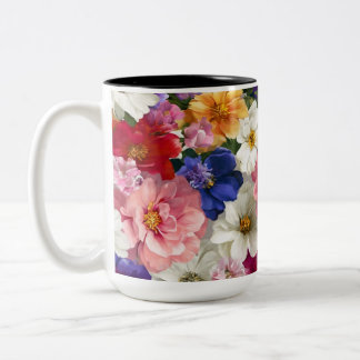 2 Couleurs Tasse Élégante à Motif Floral – Impression de Fleu