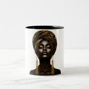 2 Couleurs Tasse Élégante Reine Africaine