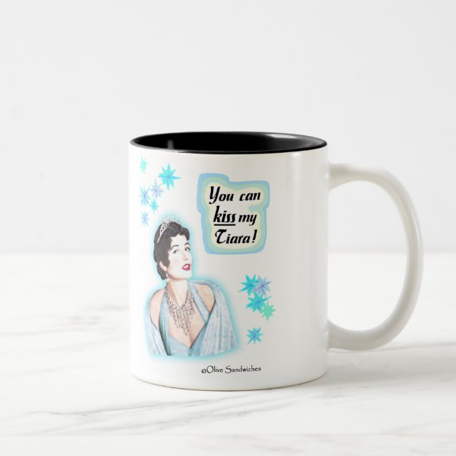 2 Couleurs Tasse - "embrassez mon diadème " (Droit)