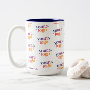 2 Couleurs Tasse employé à motif de logo personnalisé