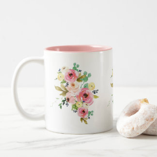2 Couleurs Tasse en céramique à aquarelle florale