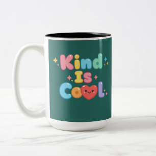 2 Couleurs Tasse en céramique avec typographie rétro pastel "