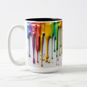 2 Couleurs Tasse en céramique bicolore à effet de gouttes de