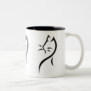 2 Couleurs Tasse en céramique élégante à deux tons pour chat