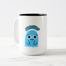 Tasse en céramique "ÉPATANT" Fantôme Bleu Mignon