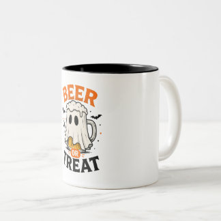 2 Couleurs Tasse en céramique Halloween "Bières ou friandises