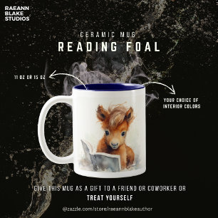 2 Couleurs Tasse en céramique Poulain lisant