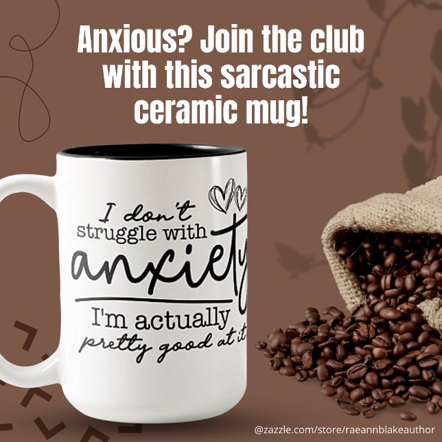 2 Couleurs Tasse en céramique pour l'anxiété (Créateur téléchargé)