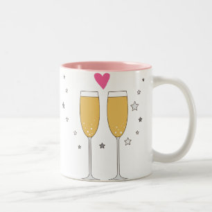 2 Couleurs Tasse en verre mignonne de coeur d'amour de pain
