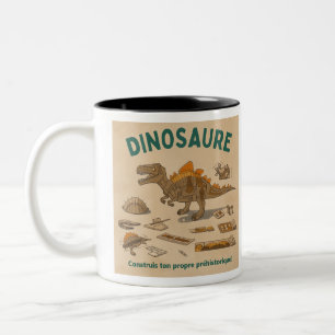 2 Couleurs Tasse Enfant avec Adorable Dessin de Dinosaure