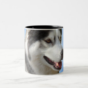 2 Couleurs Tasse enrouée de chien de traîneau sibérien de