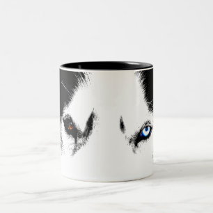2 Couleurs Tasse enrouée de chien de traîneau sibérien de