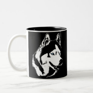 2 Couleurs Tasse enrouée de chien de traîneau sibérien de