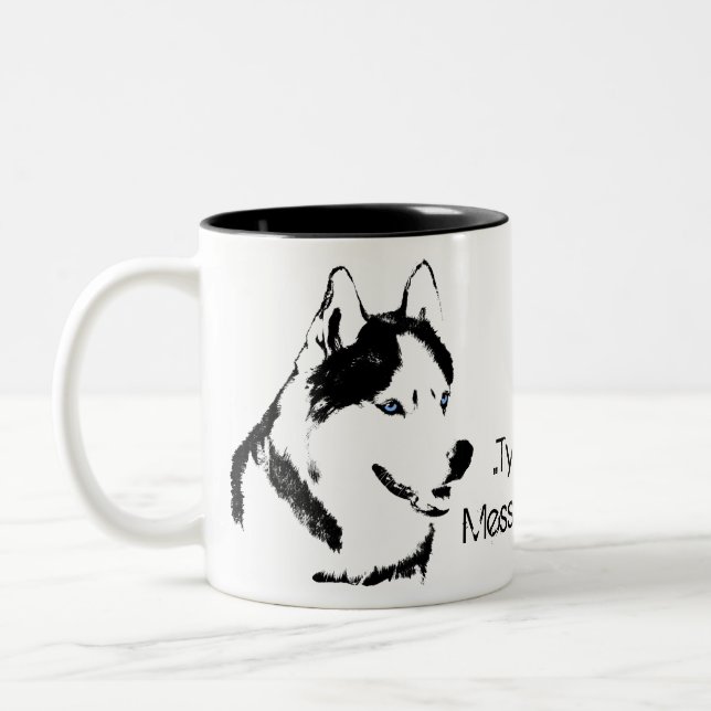 2 Couleurs Tasse enrouée personnalisée enrouée de chien de (Gauche)