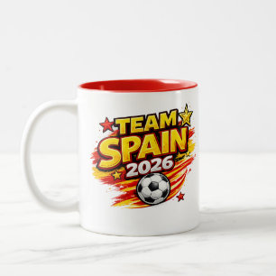 2 Couleurs Tasse ÉQUIPE ESPAGNE 2026   Espagne Patriotique Pi