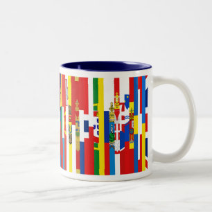 2 Couleurs Tasse européenne de drapeaux