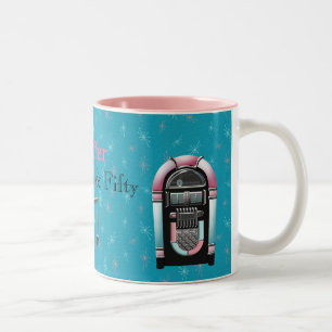 2 Couleurs Tasse fabuleuse d'anniversaire de cinquante