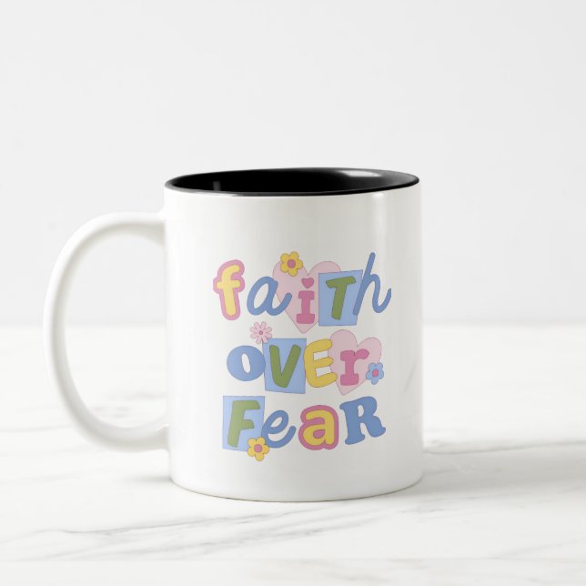 2 Couleurs Tasse Faith Over Fear 330ml (Gauche)