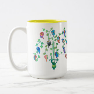 2 Couleurs Tasse fantaisie de vignes