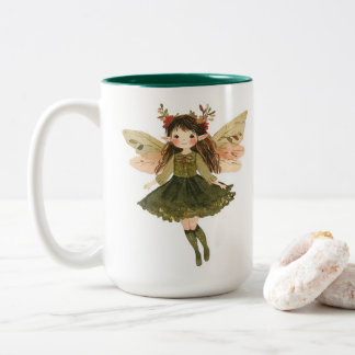 2 Couleurs Tasse Fée de la Forêt Enchantée en Bois