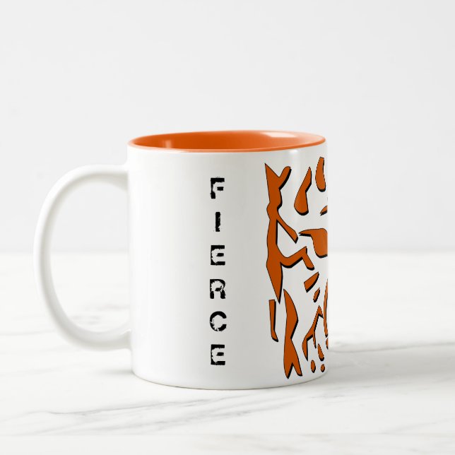 2 Couleurs Tasse féroce de tigre dans l'orange (Gauche)