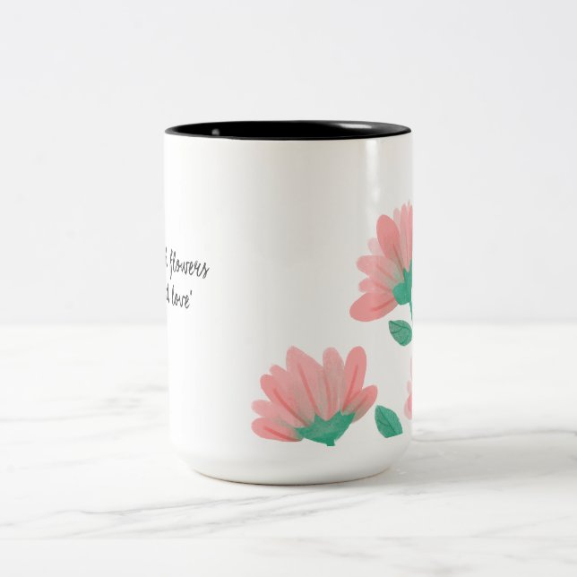 2 Couleurs Tasse Fleur Vintage Romantique (Centre)