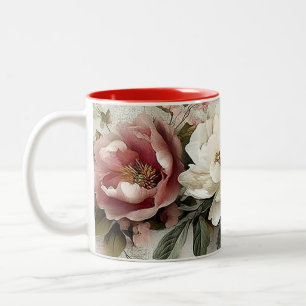 2 Couleurs Tasse Fleurie Pivoine Vintage – Fleur Botanique Ro