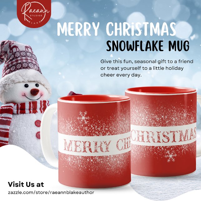 2 Couleurs Tasse flocon de Noël Joyeux Noël (Créateur téléchargé)
