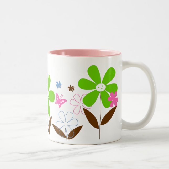 2 Couleurs Tasse florale (Droit)