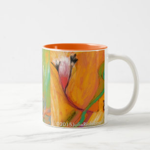 2 Couleurs TASSE florale colorée abstraite