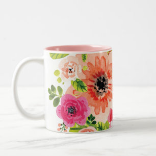 2 Couleurs Tasse florale colorée du beau style   de Boho