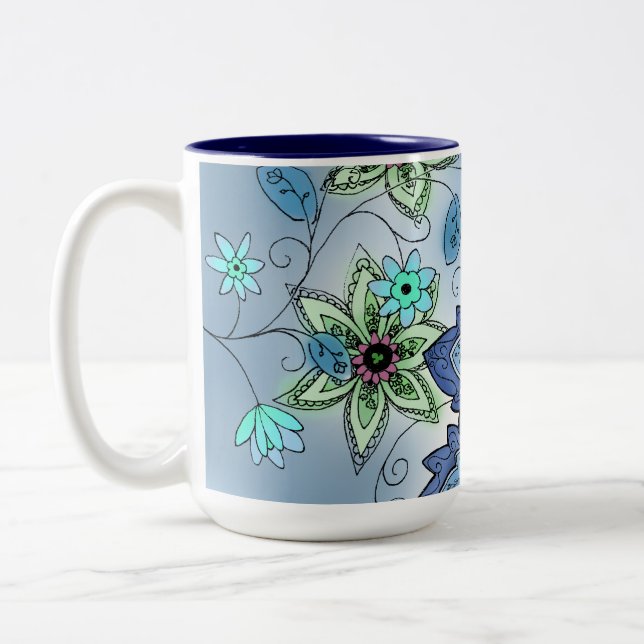 2 Couleurs Tasse florale d'hiver (Gauche)