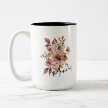 Tasse florale personnalisée à l'aquarelle