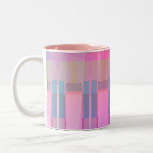 2 Couleurs Tasse géométrique abstraite rose