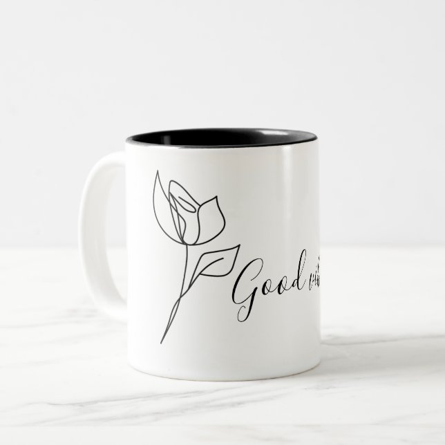 2 Couleurs Tasse "Good Vibes" Rose (Devant gauche)
