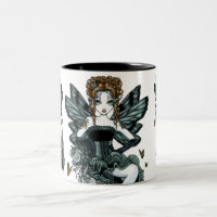 Tasse gothique de fée de papillon de couture de