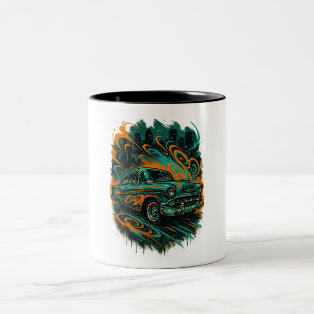 2 Couleurs Tasse Graffiti Voiture Classique (Centre)
